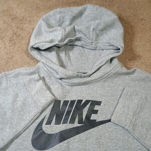 Nike Sportswear Club Large Logo  Hoodie Gray Medium Check Measurments
